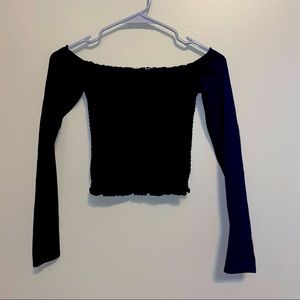 Hollister Black Off the Shoulder Top